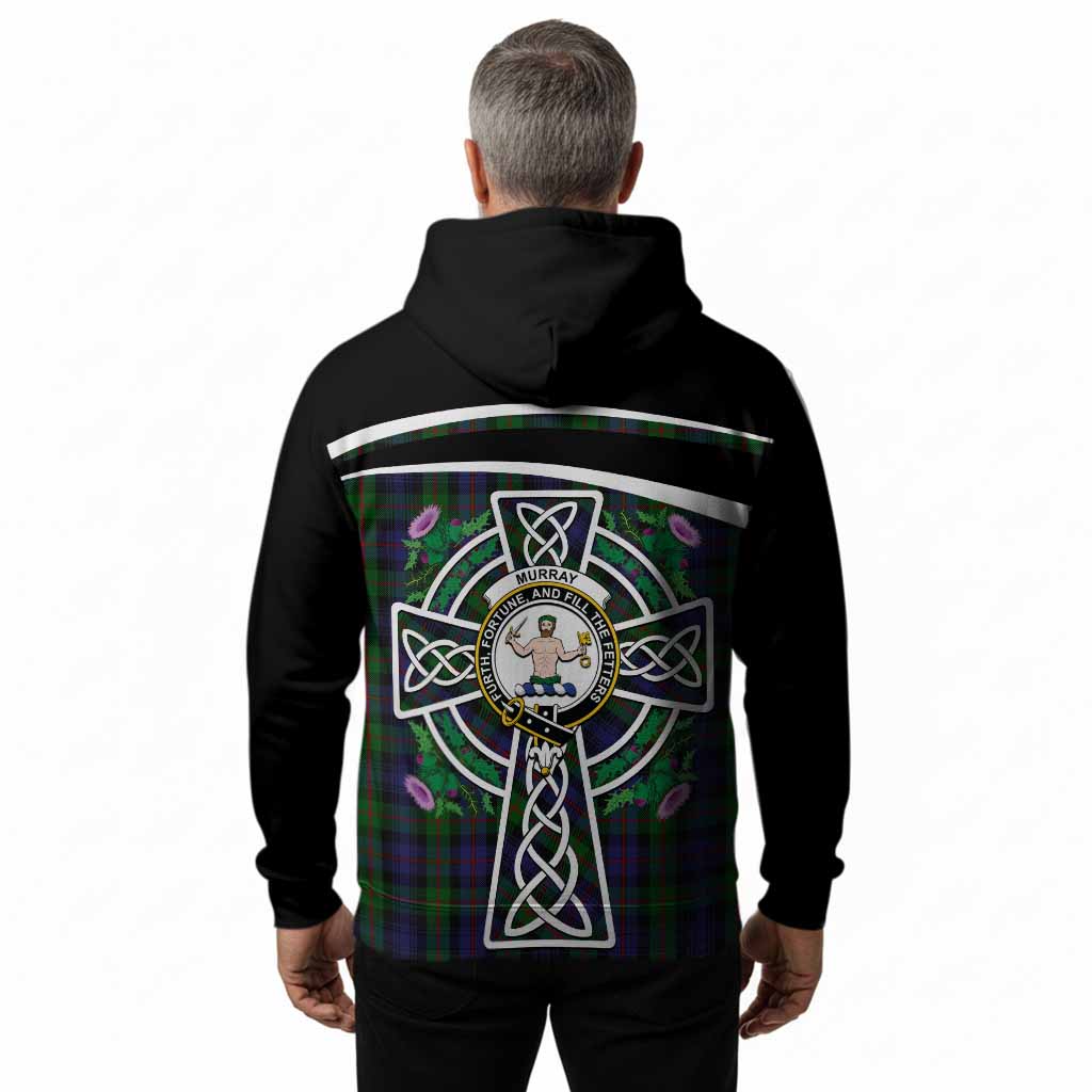 Murray Tartan Crest Hoodie Scottish Thistle Celtic Cross Alba Gu Brath