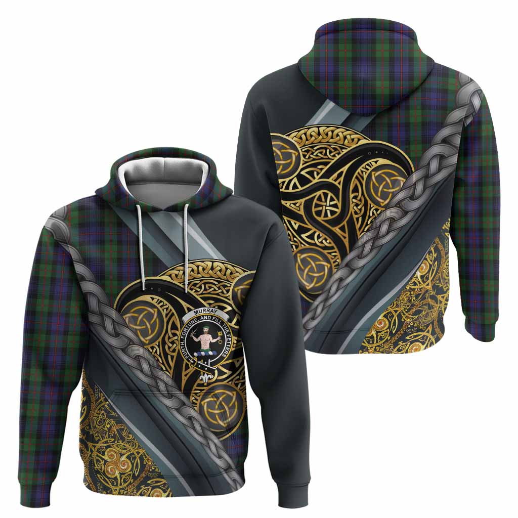 Murray Tartan Crest Hoodie Scottish Triskele Celtic