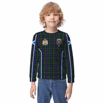 Murray Tartan Crest Kid Knitted Sweatshirt Scotland Coat of Arm Flag Style