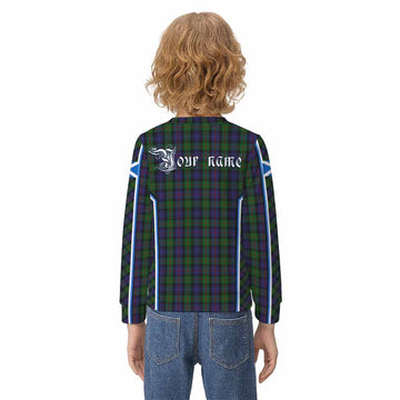 Murray Tartan Crest Kid Knitted Sweatshirt Scotland Coat of Arm Flag Style