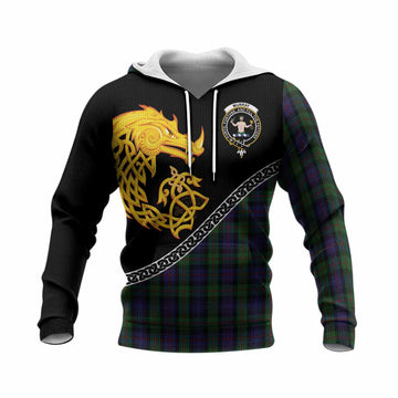 Murray Tartan Crest Knitted Hoodie Legendary Dragon Knot Half Style