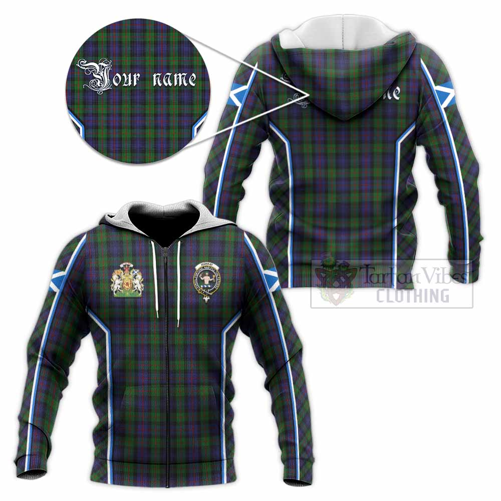 Murray Tartan Crest Knitted Hoodie Scotland Coat of Arm Flag Style - Tartan Vibes Clothing