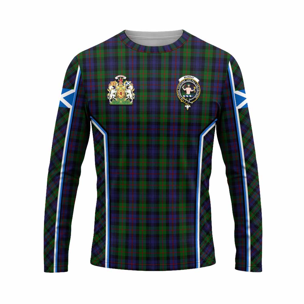 Murray Tartan Crest Long Sleeve T-Shirt Scotland Coat of Arm Flag Style - Tartan Vibes Clothing