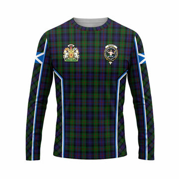 Murray Tartan Crest Long Sleeve T-Shirt Scotland Coat of Arm Flag Style - Tartan Vibes Clothing