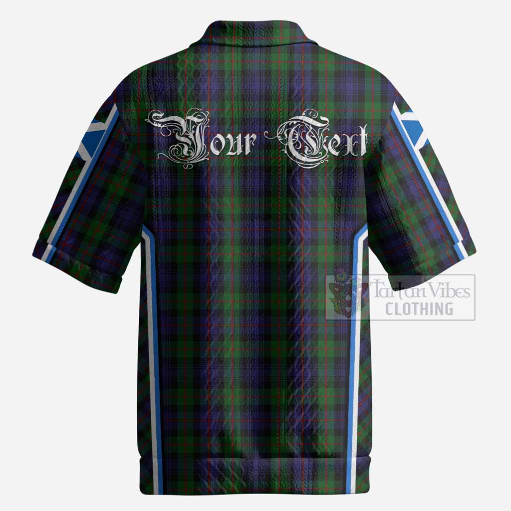 Murray Tartan Crest Men’s Polo Sweater Top Scotland Coat of Arm Flag Style