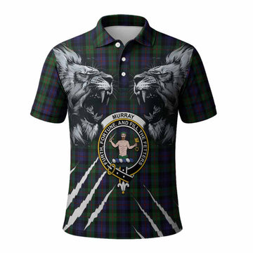 Murray Tartan Crest Polo Shirt Ferocious Lion Style
