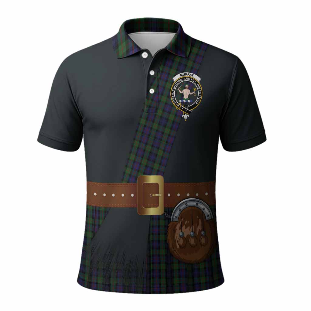 Murray Tartan Crest Polo Shirt Kilt Costume Style