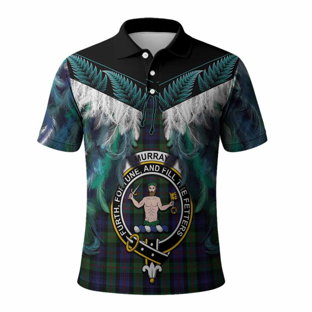 Murray Tartan Crest Polo Shirt New Zealand Maori Korowai Cloak