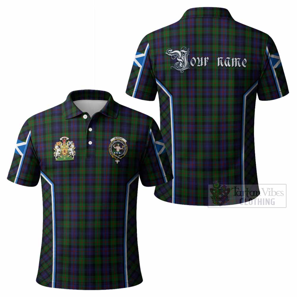 Murray Tartan Crest Polo Shirt Scotland Coat of Arm Flag Style - Tartan Vibes Clothing