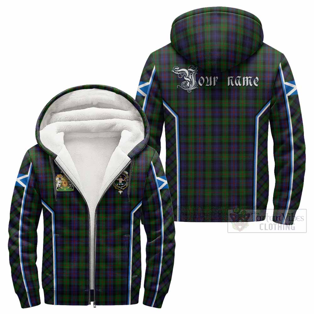 Murray Tartan Crest Sherpa Hoodie Scotland Coat of Arm Flag Style - Tartan Vibes Clothing
