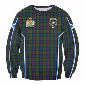 Murray Tartan Crest Sweatshirt Scotland Coat of Arm Flag Style