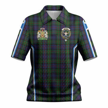 Murray Tartan Crest Women’s Polo Sweater Top Scotland Coat of Arm Flag Style