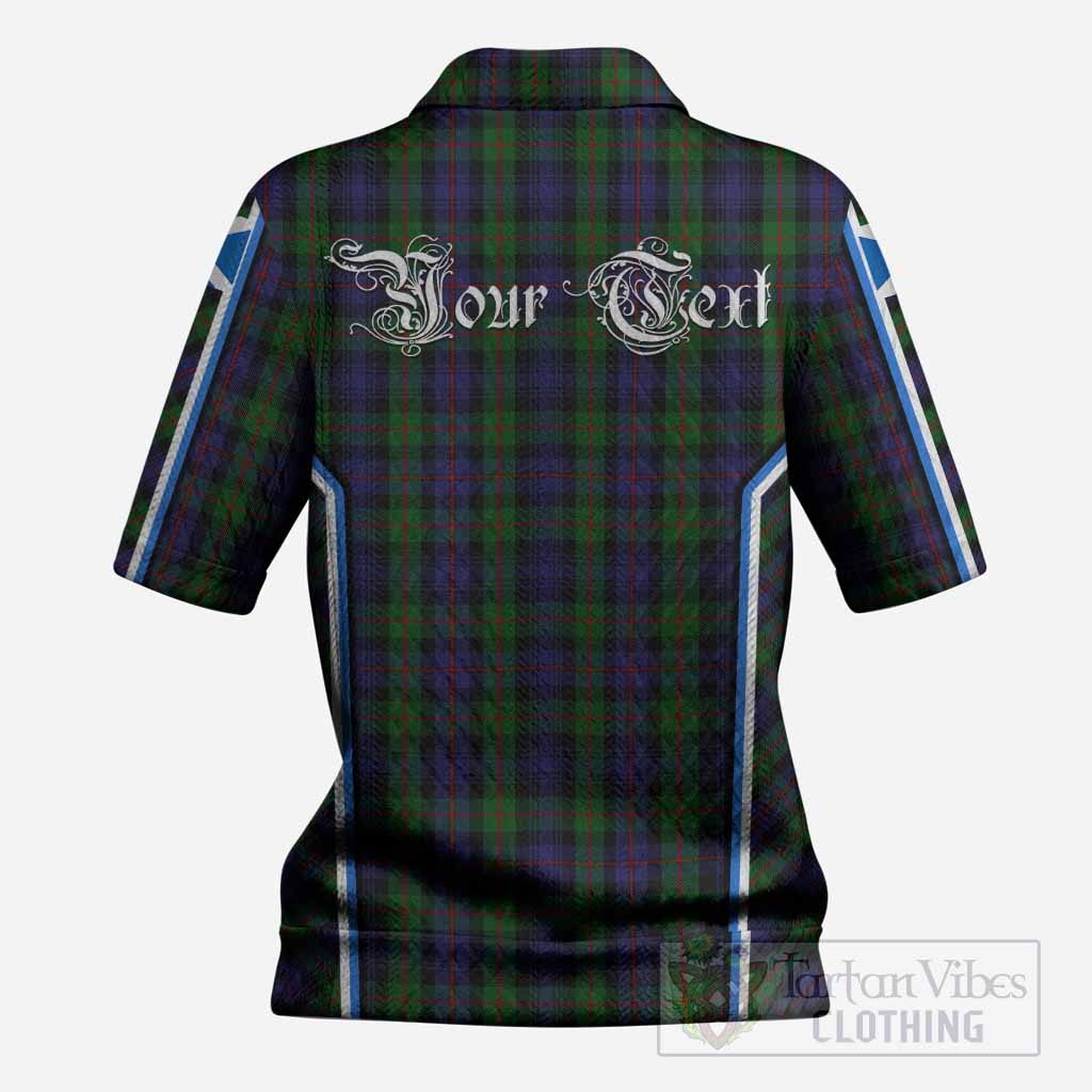 Murray Tartan Crest Women’s Polo Sweater Top Scotland Coat of Arm Flag Style