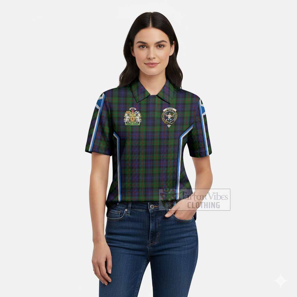 Murray Tartan Crest Women’s Polo Sweater Top Scotland Coat of Arm Flag Style