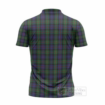 Murray Tartan Crest Zipper Polo Shirt Ferocious Lion Style