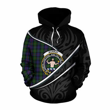 Murray Tartan Family Crest Cotton Hoodie Celtic Scottish Thistle Floral