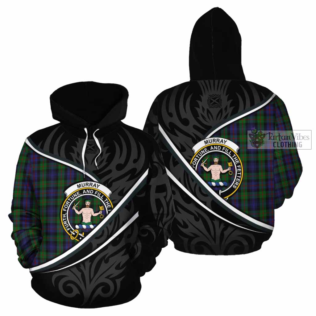Murray Tartan Family Crest Cotton Hoodie Celtic Scottish Thistle Floral - Tartan Vibes Clothing