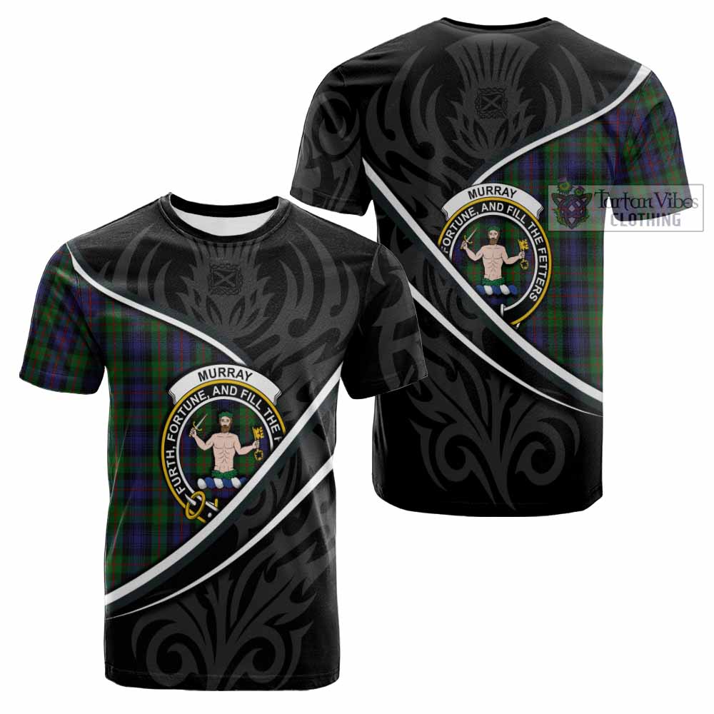 Murray Tartan Family Crest Cotton T-shirt Celtic Scottish Thistle Floral - Tartan Vibes Clothing