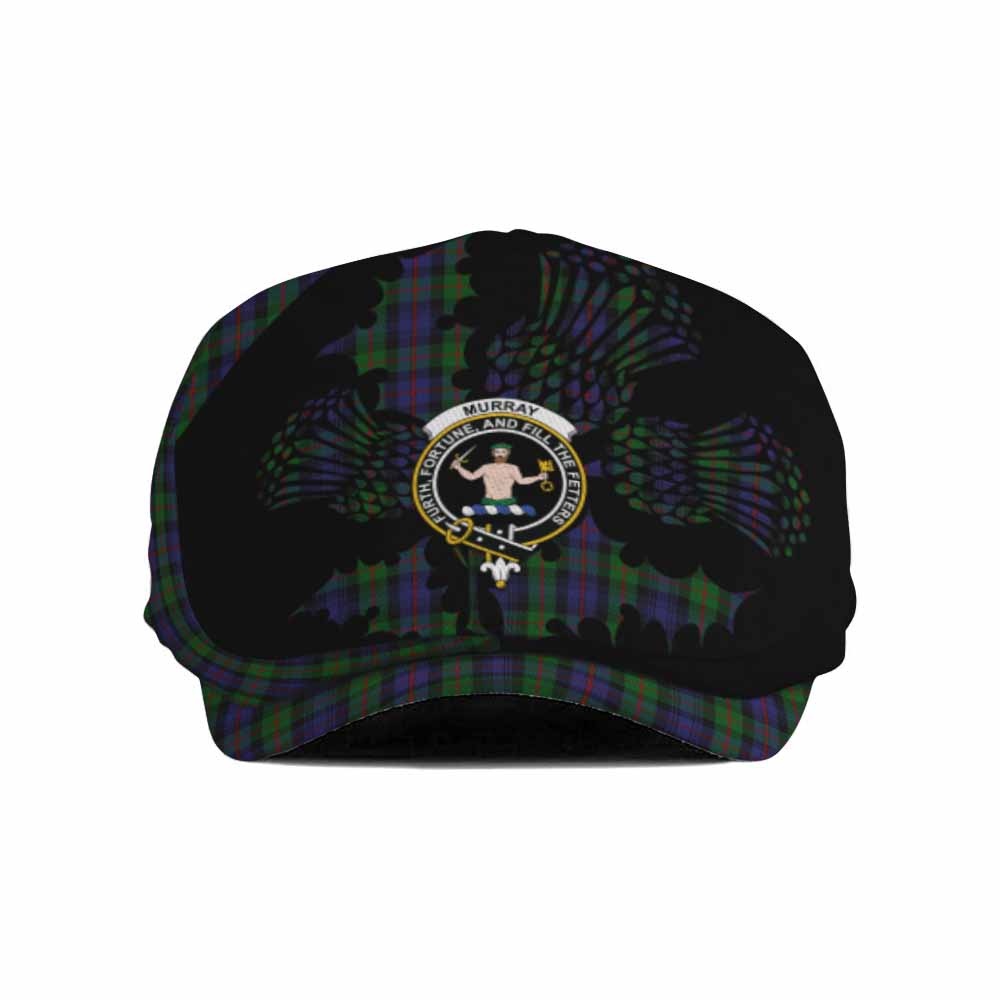 Murray Tartan Family Crest Flat Cap, Jeff Cap Scotland Thistle Floral