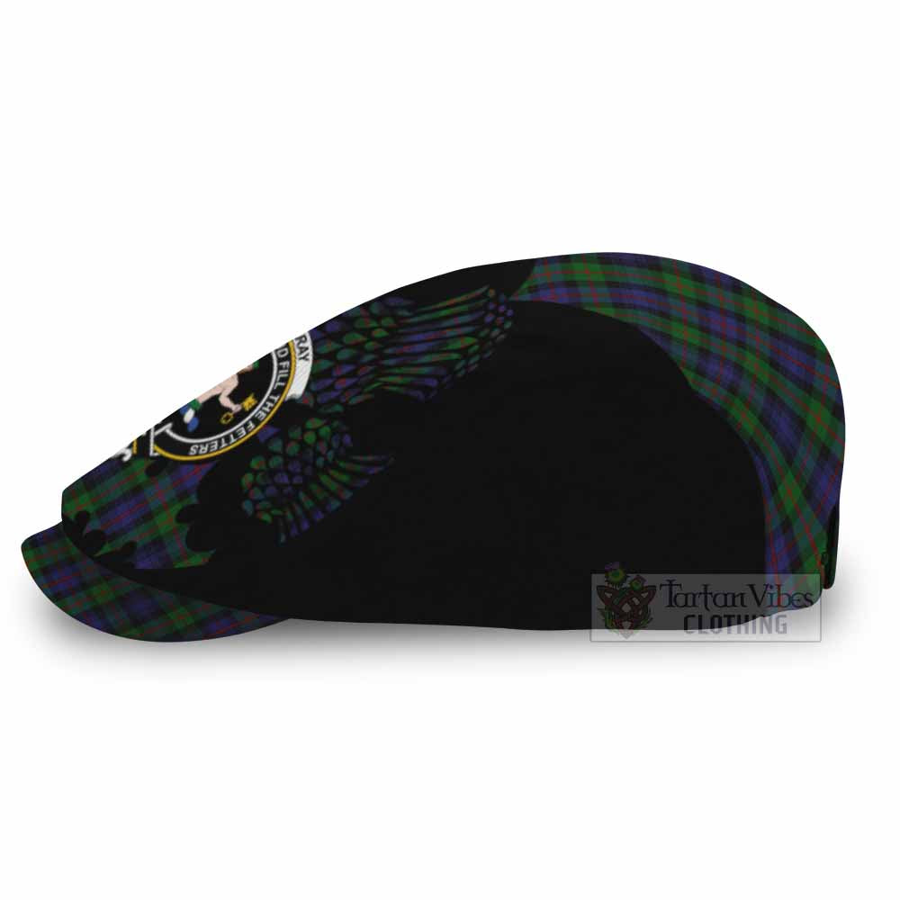 Murray Tartan Family Crest Flat Cap, Jeff Cap Scotland Thistle Floral