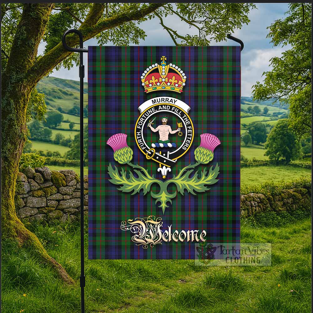 Murray Tartan Family Crest Garden Flag Royal Thistle Welcome Style - Tartan Vibes Clothing