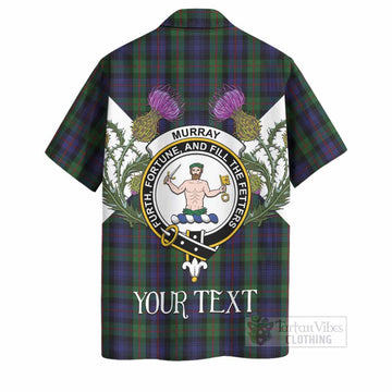 Murray Tartan Family Crest Hawaiian Shirt Scottish Burns Night Thistle Floral