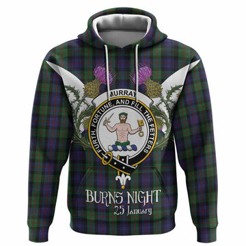 Murray Tartan Family Crest Hoodie Scottish Burns Night Thistle Floral