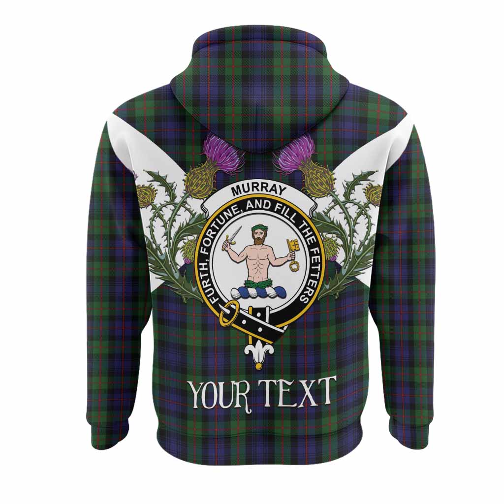 Murray Tartan Family Crest Hoodie Scottish Burns Night Thistle Floral