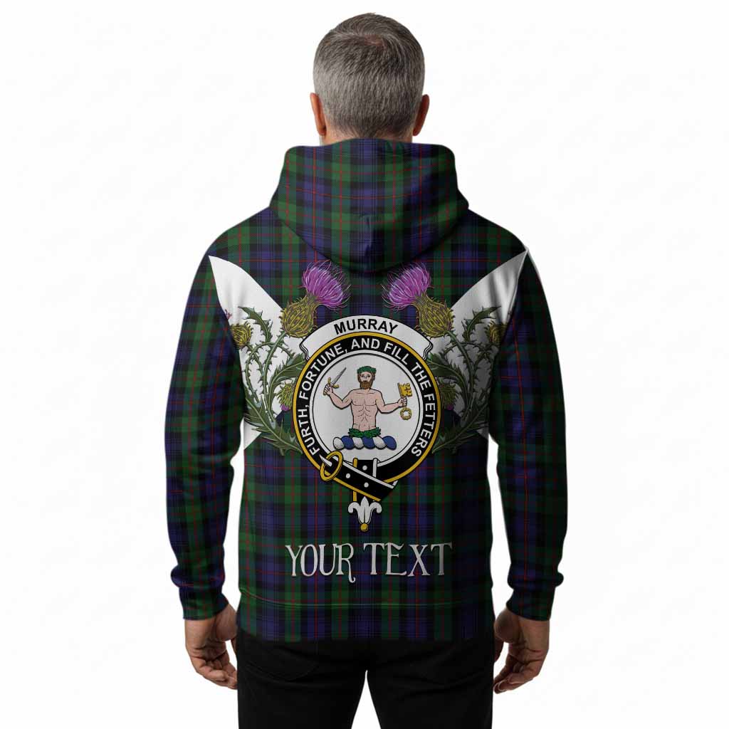 Murray Tartan Family Crest Hoodie Scottish Burns Night Thistle Floral