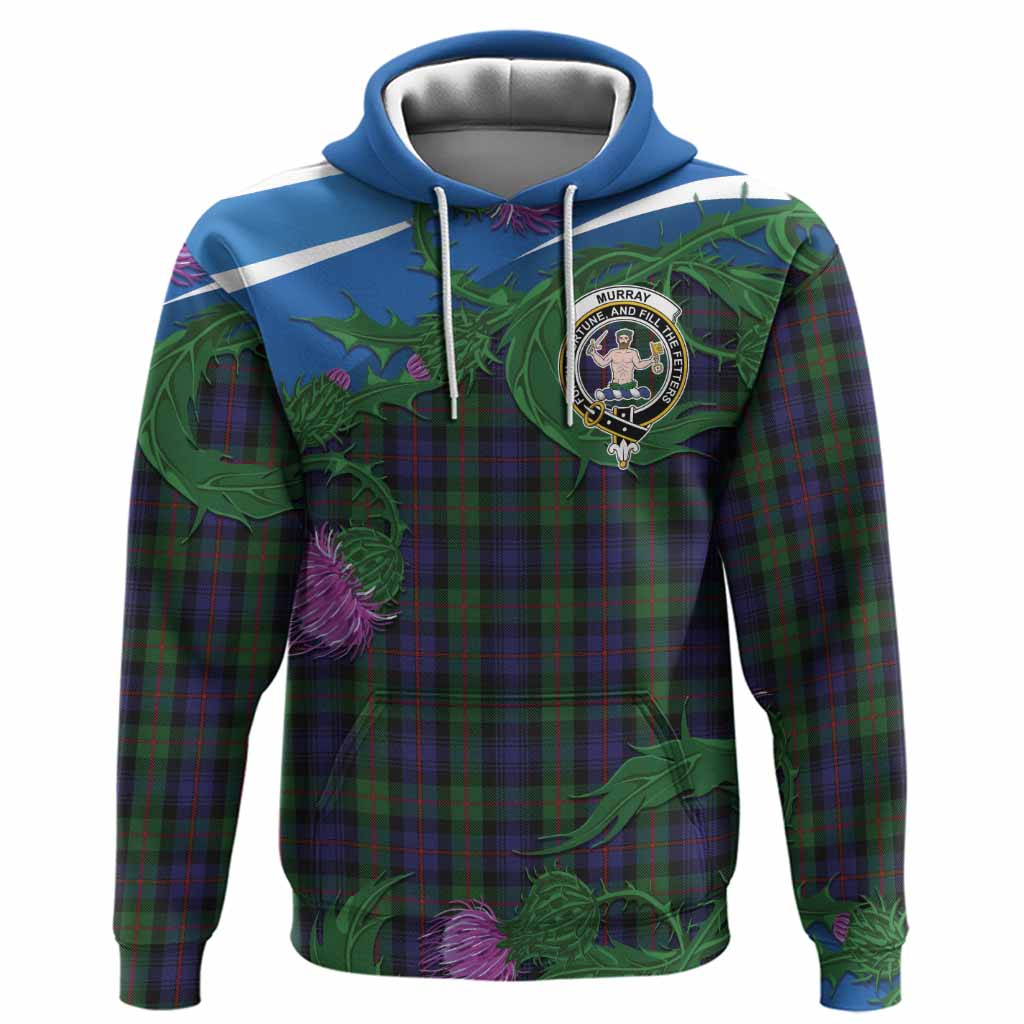 Murray Tartan Family Crest Hoodie Thistle in Minimalism