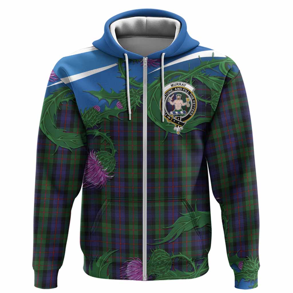 Murray Tartan Family Crest Hoodie Thistle in Minimalism