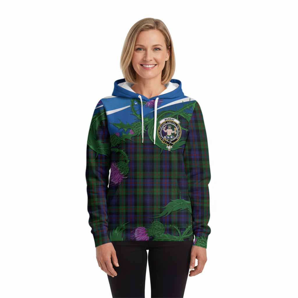 Murray Tartan Family Crest Hoodie Thistle in Minimalism