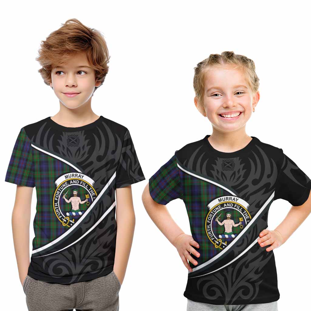 Murray Tartan Family Crest Kid T-shirt Celtic Scottish Thistle Floral - Tartan Vibes Clothing