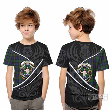 Murray Tartan Family Crest Kid T-shirt Celtic Scottish Thistle Floral