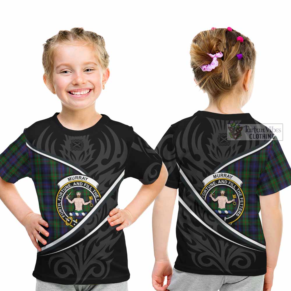 Murray Tartan Family Crest Kid T-shirt Celtic Scottish Thistle Floral - Tartan Vibes Clothing