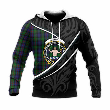 Murray Tartan Family Crest Knitted Hoodie Celtic Scottish Thistle Floral