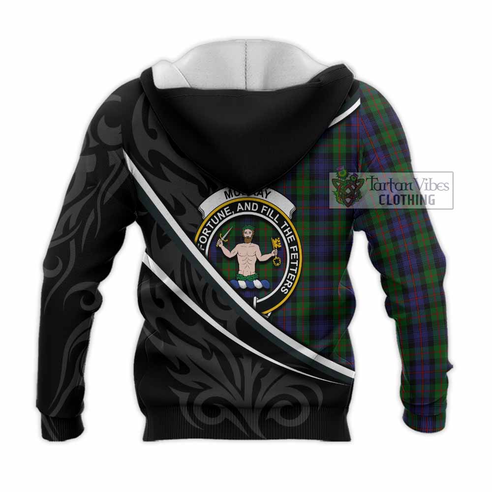 Murray Tartan Family Crest Knitted Hoodie Celtic Scottish Thistle Floral - Tartan Vibes Clothing