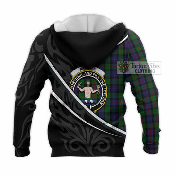 Murray Tartan Family Crest Knitted Hoodie Celtic Scottish Thistle Floral