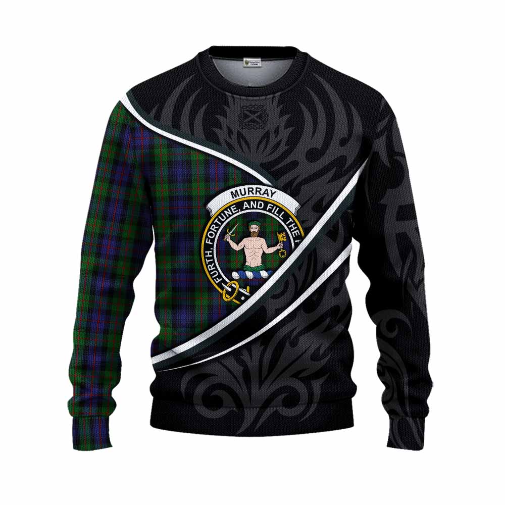 Murray Tartan Family Crest Knitted Sweater Celtic Scottish Thistle Floral - Tartan Vibes Clothing