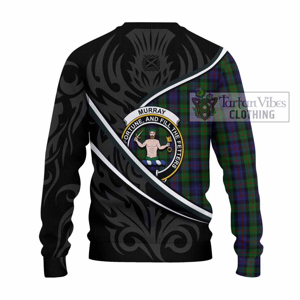 Murray Tartan Family Crest Knitted Sweater Celtic Scottish Thistle Floral - Tartan Vibes Clothing