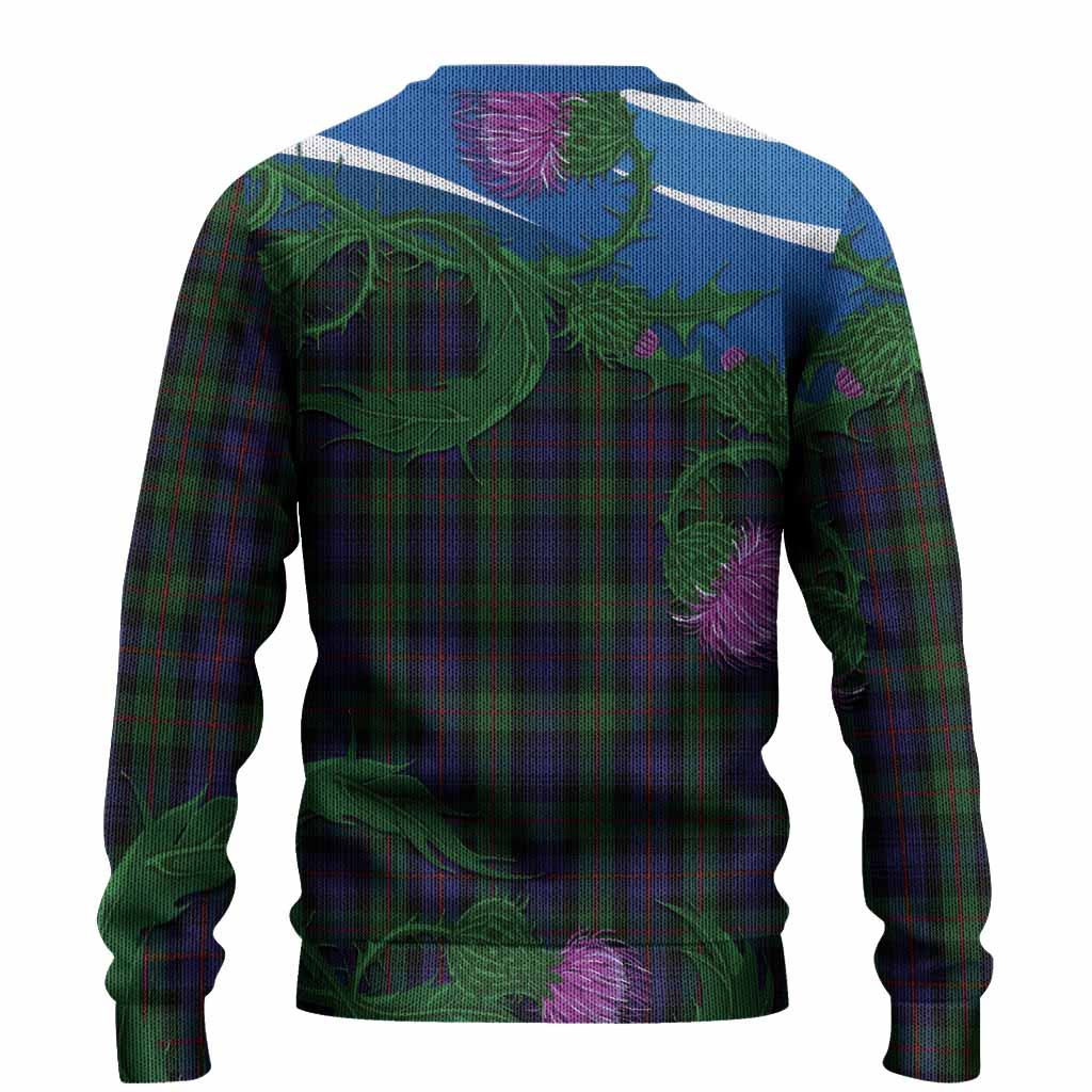 Murray Tartan Family Crest Knitted Sweater Thistle in Minimalism