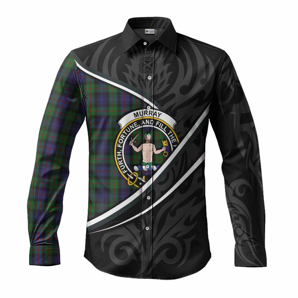 Murray Tartan Family Crest Long Sleeve Button Shirts Celtic Scottish Thistle Floral - Tartan Vibes Clothing
