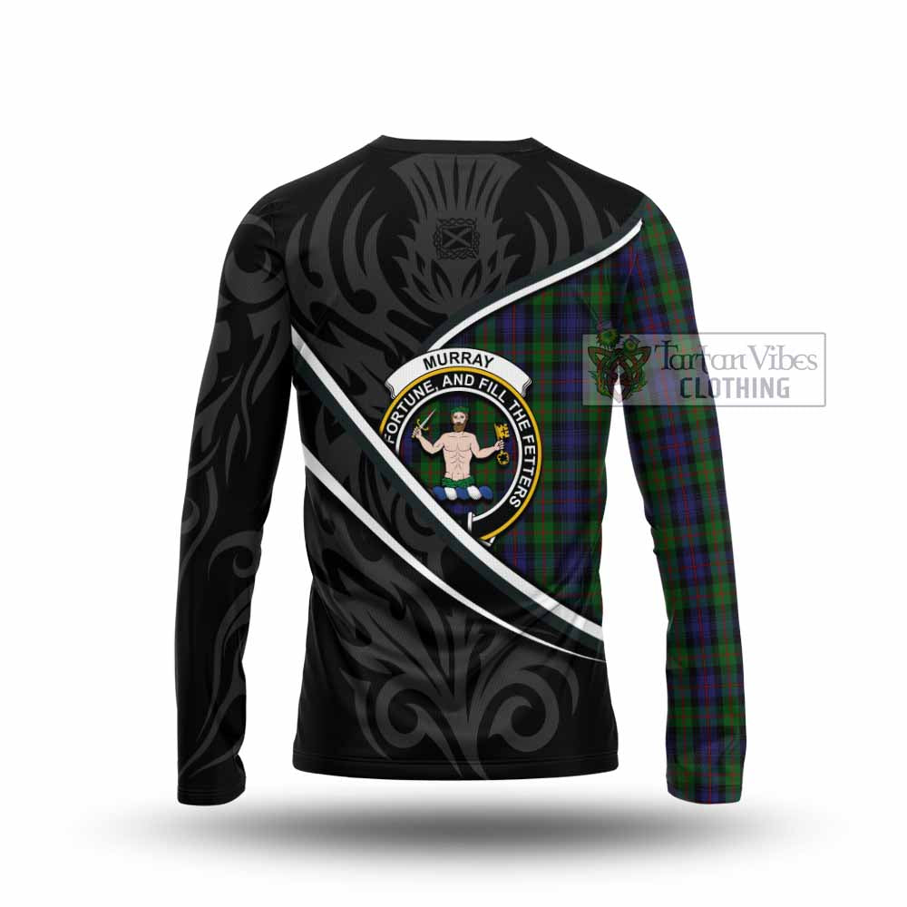 Murray Tartan Family Crest Long Sleeve T-Shirt Celtic Scottish Thistle Floral - Tartan Vibes Clothing