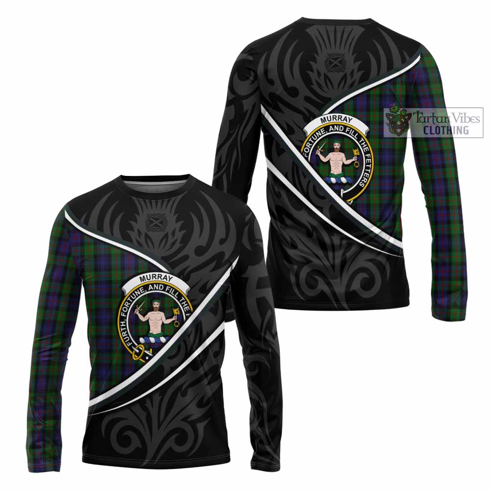 Murray Tartan Family Crest Long Sleeve T-Shirt Celtic Scottish Thistle Floral - Tartan Vibes Clothing