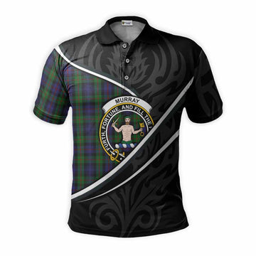 Murray Tartan Family Crest Polo Shirt Celtic Scottish Thistle Floral