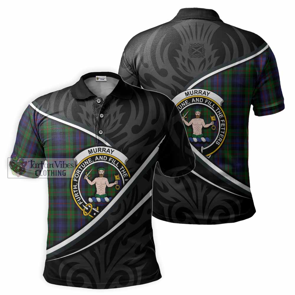 Murray Tartan Family Crest Polo Shirt Celtic Scottish Thistle Floral - Tartan Vibes Clothing