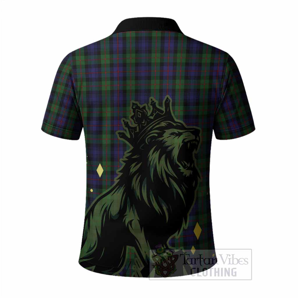 Murray Tartan Family Crest Polo Shirt Crowned Lion Roaring