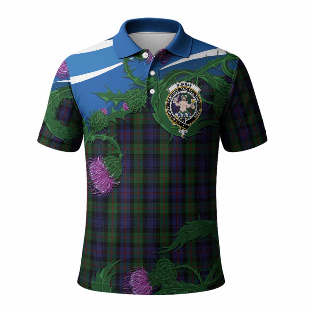 Murray Tartan Family Crest Polo Shirt Thistle in Minimalism