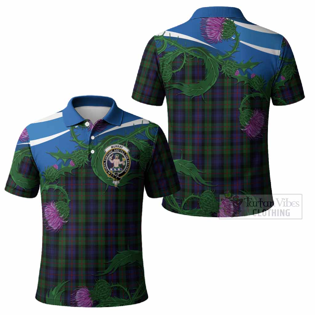 Murray Tartan Family Crest Polo Shirt Thistle in Minimalism