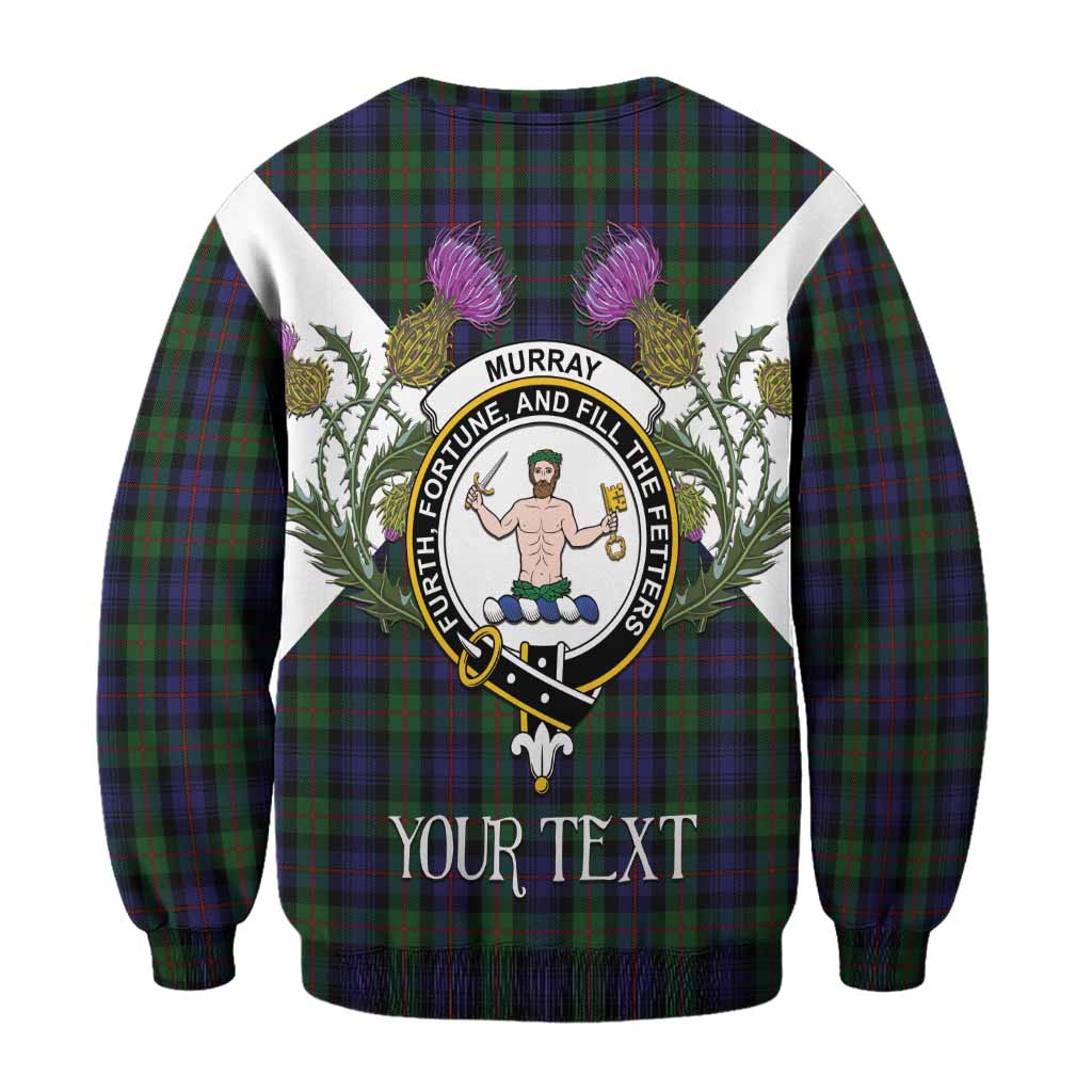 Murray Tartan Family Crest Sweatshirt Scottish Burns Night Thistle Floral